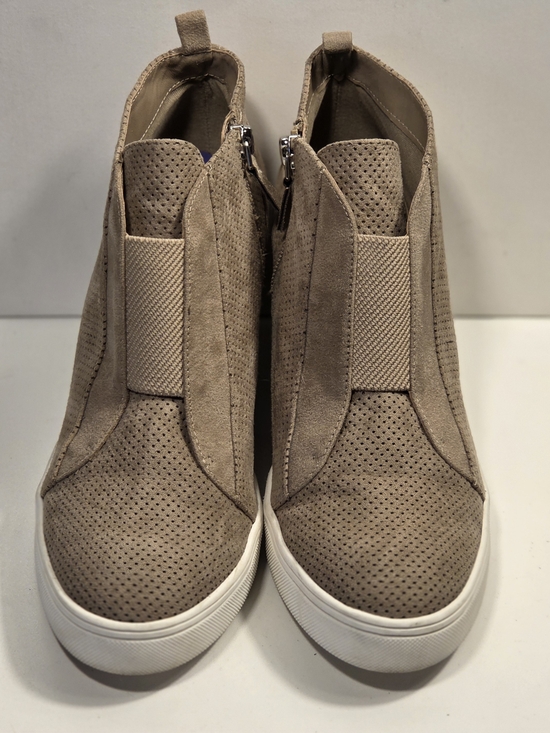 MIA Shoes - MIA Taupe Slip-On High-Top Perforated Sneakers